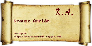 Krausz Adrián névjegykártya
